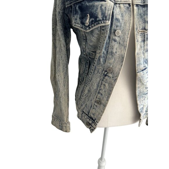 JOHN GALT Women's Distressed Denim Jean Jacket One Size 4/6 - Picture 7 of 9